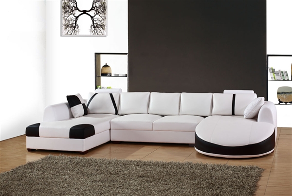 Ultra Contemporary Leather Sectional Sofa - Sole