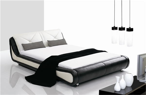 Metropolitan Curved Black and White King Bed