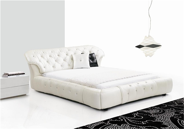 White Montecito Leather Bed