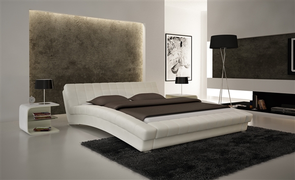 Chobham White HD Contemporary Platform Bed