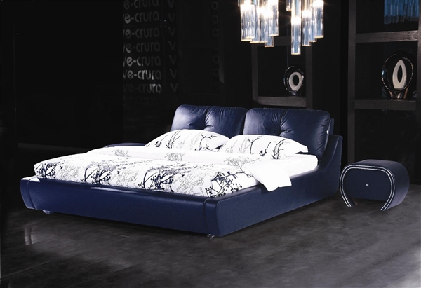 Blue Etriende Leather Bed