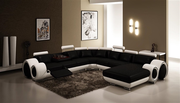 Contemporary Italian Design Black & white Franco Modern Sectional Designer Sofa