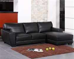 Modern Black Bonded Leather Sectional Sofa