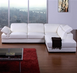 Modern White Leather Sectional Sofa