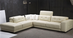 Modern Beige Leather Sectional Sofa