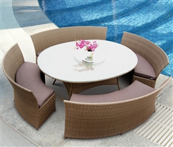 5pcs Brown Outdoor Dining Set