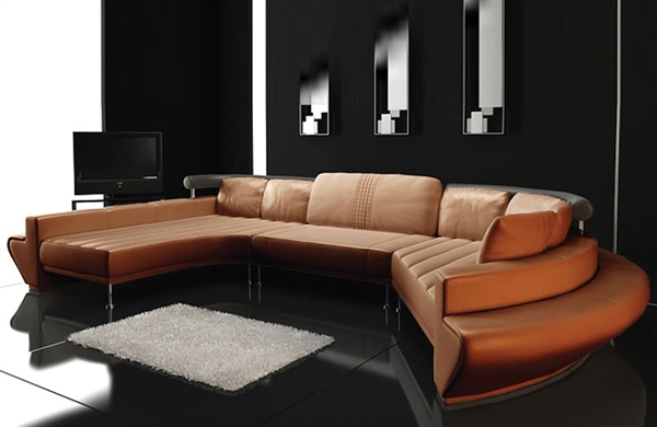 Ultra Modern Leather Sectional Sofa Set