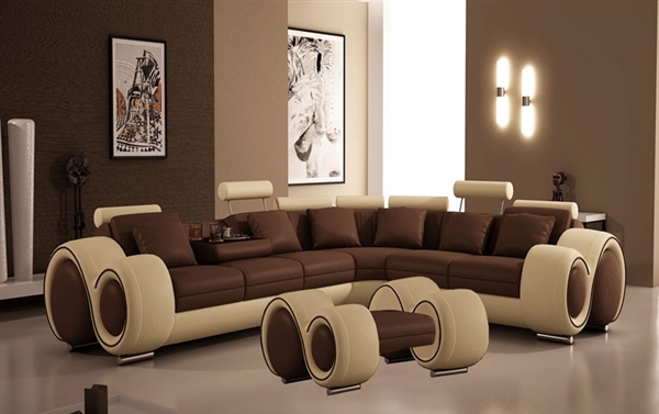 Italian Design Franco Sectional Sofa with Ottoman