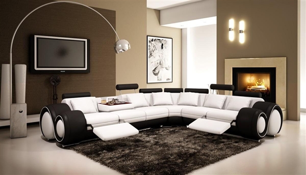 Italian Design Franco Sectional Sofa - White and Black