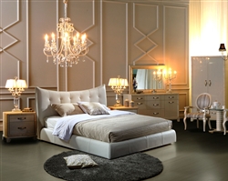 Moda Modern White King Bed