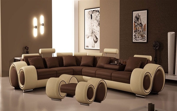 Italian Design Franco Sectional Sofa with Ottoman