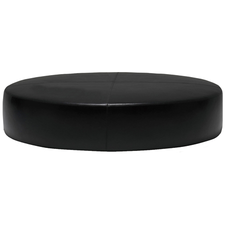 Contemporary Round Leather Ottoman