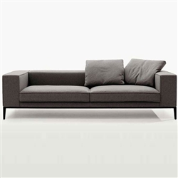 Modern Grey Fabric Loveseat